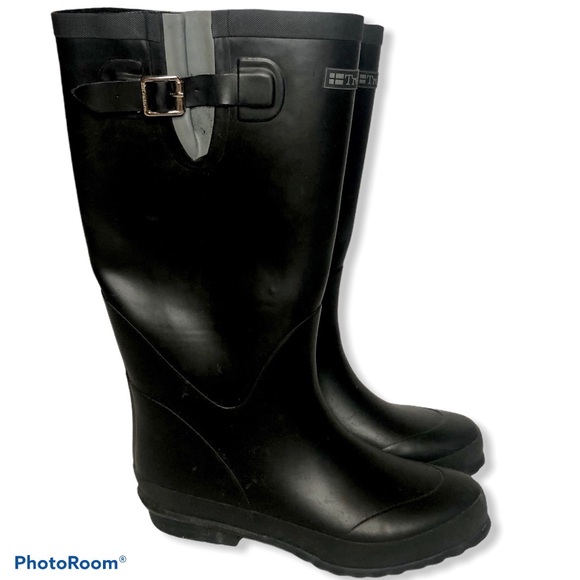 long black rain boots